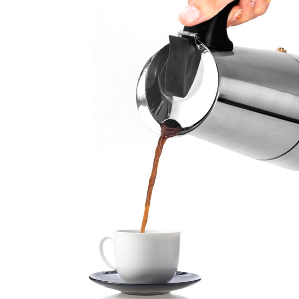 4 Cup Stainless Steel Stovetop Moka Pot V42876