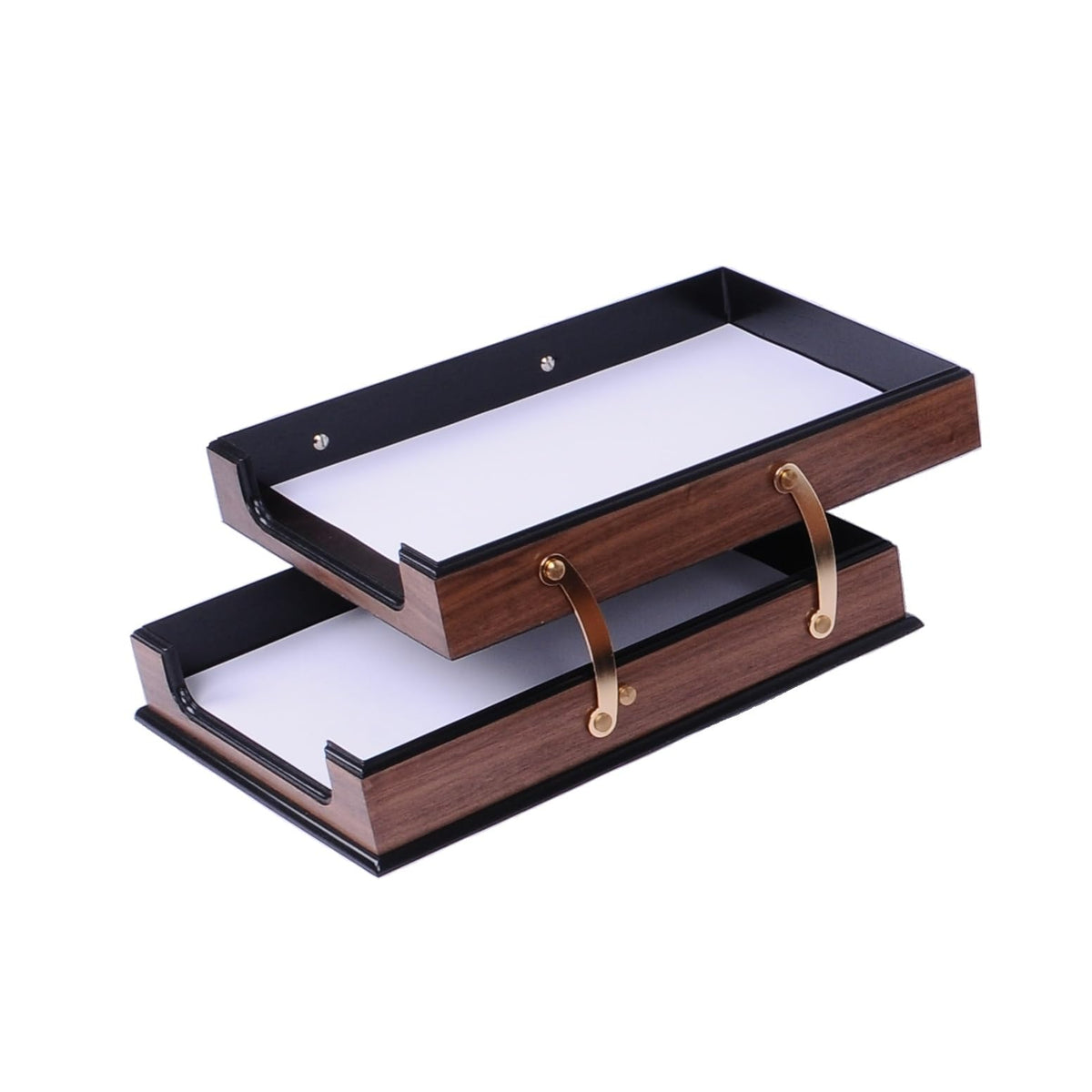 14 Piece Leather Wood Desk Organizer Set F87482