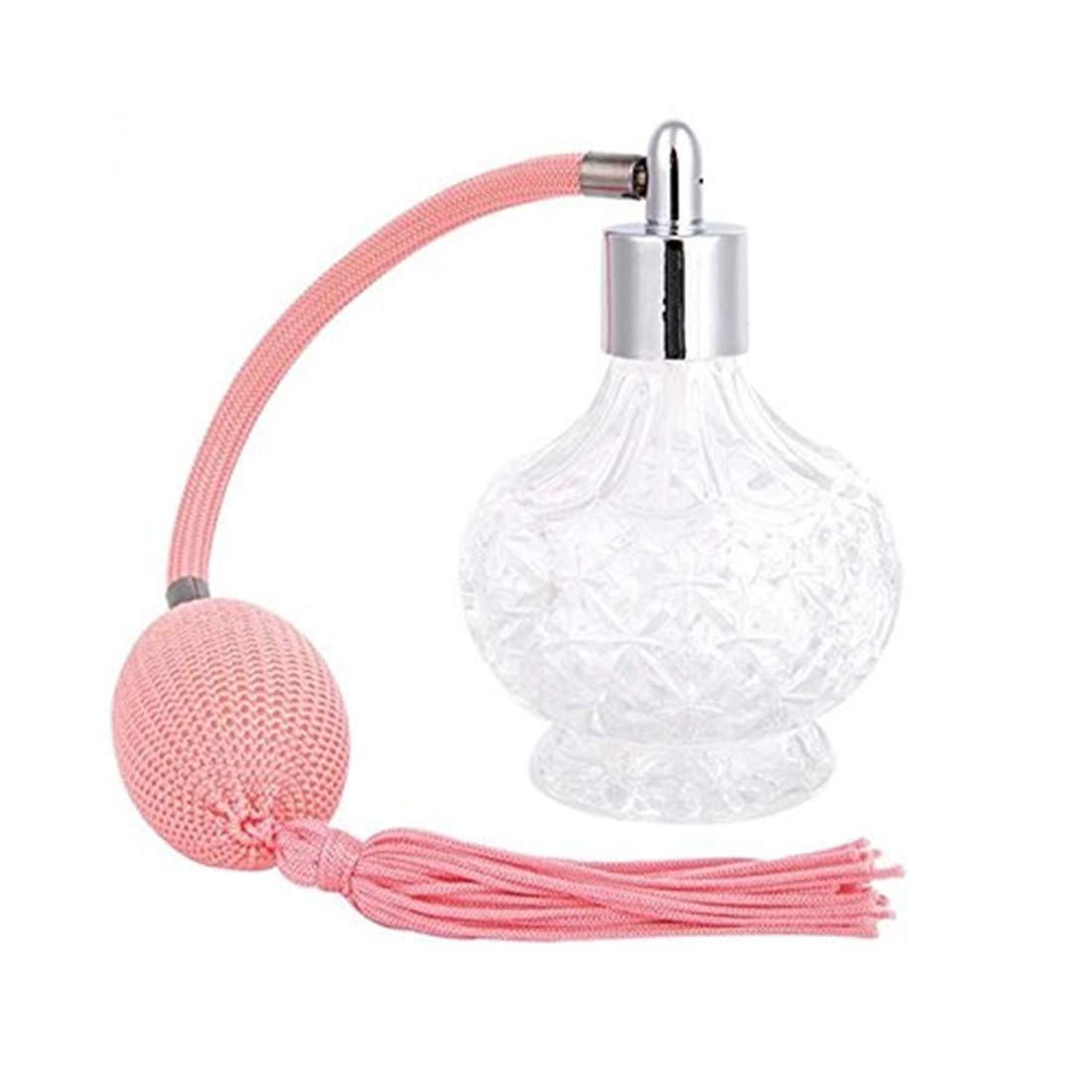 80ml Clear Crystal Perfume Bottle Gold Spray Atomizer Refillable Glass S468