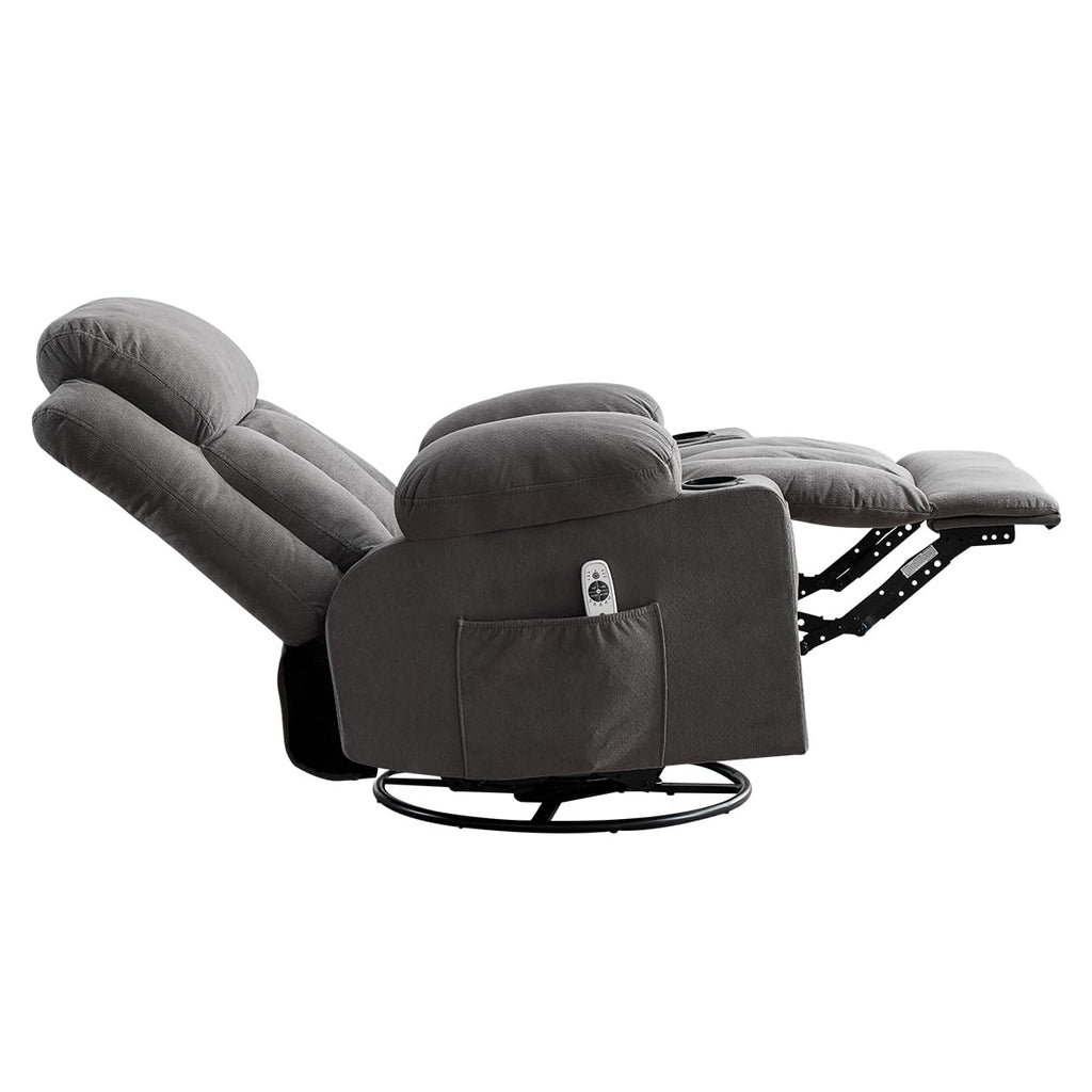 Swivel Rocker Recliner Chair with Vibration Massage & Lumbar Heating A924106