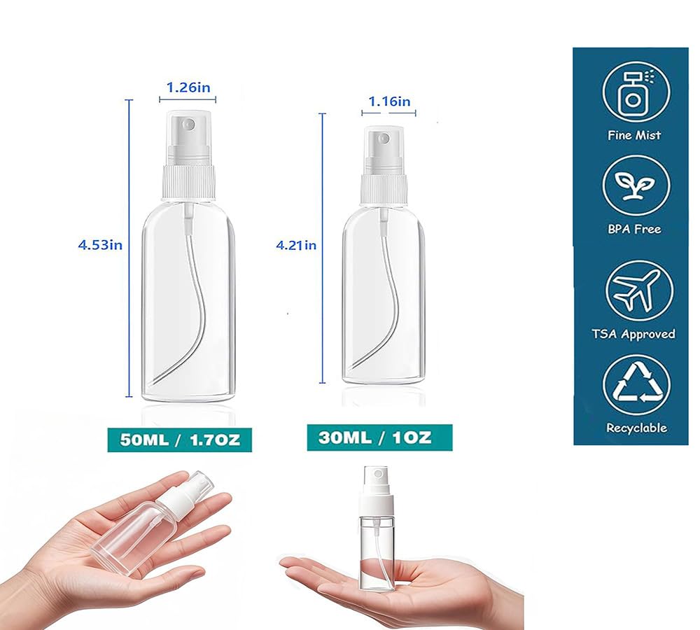 Clear Empty Travel Spray Bottles D9965