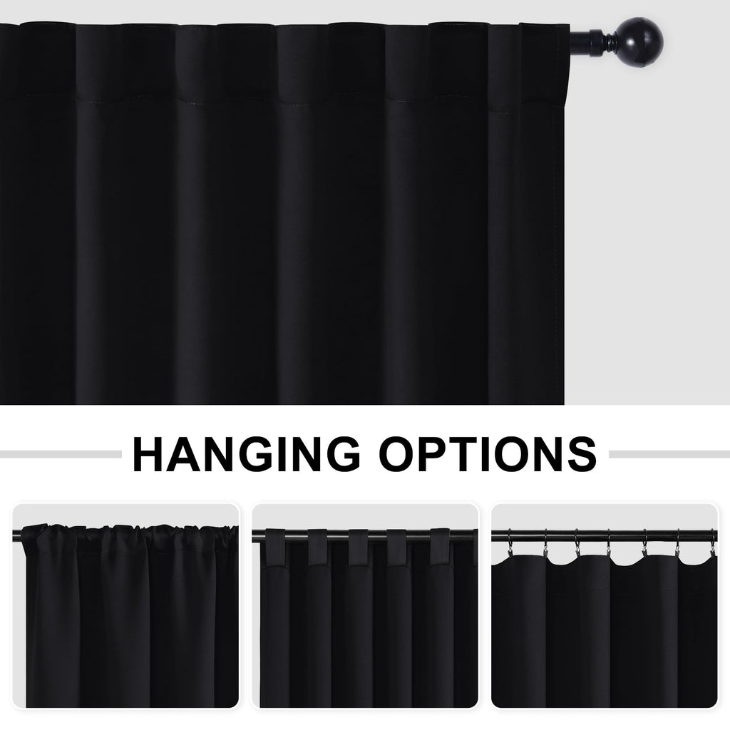 Blackout Room Divider Curtain 120 x 96 Inches Black T3174