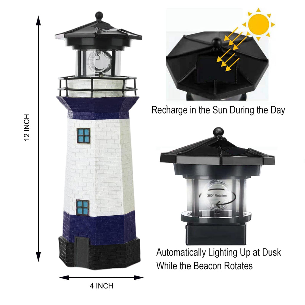 Solar LED Lighthouse Lamp Outdoor Decorative W6415