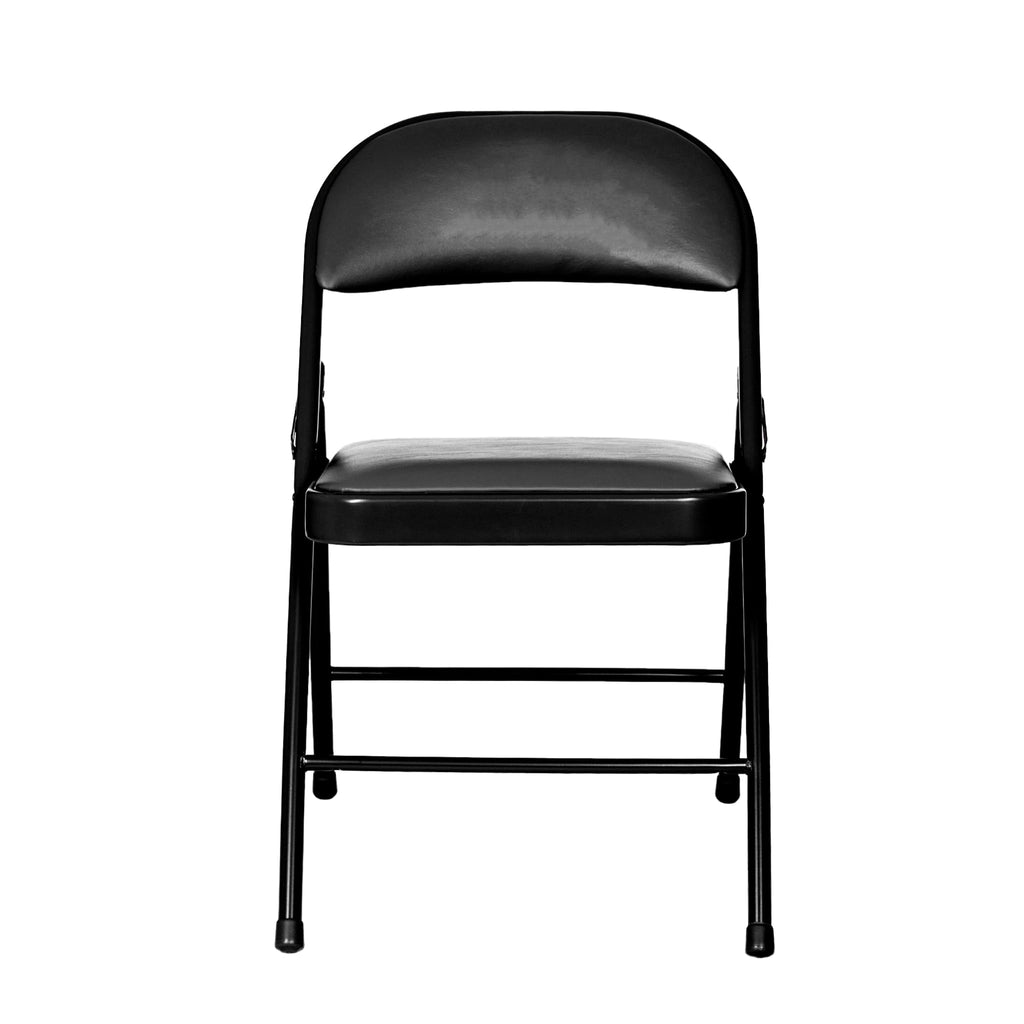 Black Vinyl Padded Steel Folding Chairs 4-Pack P491