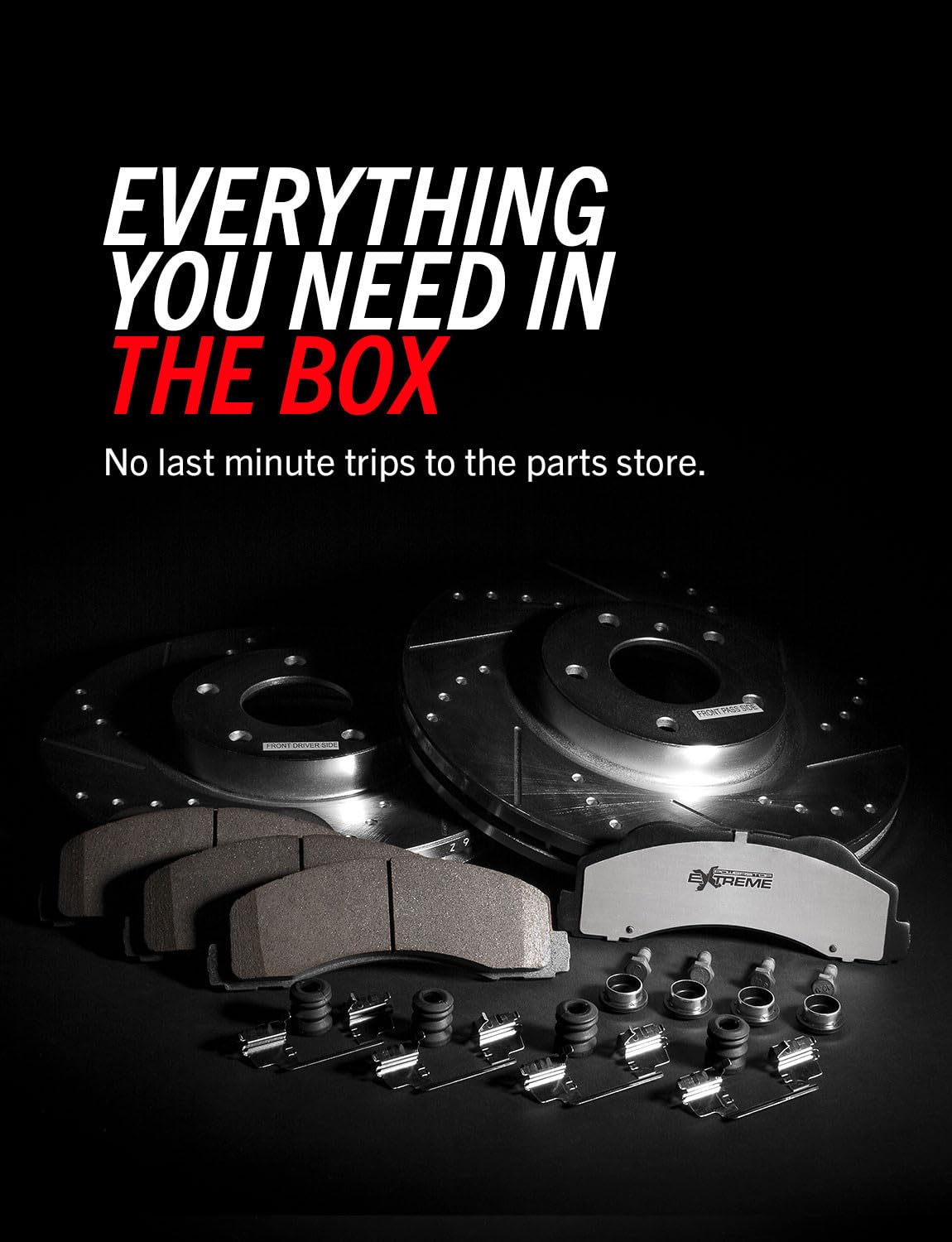 Front and Rear Drilled Slotted Brake Rotors and Carbon Fiber Ceramic Pads N600055