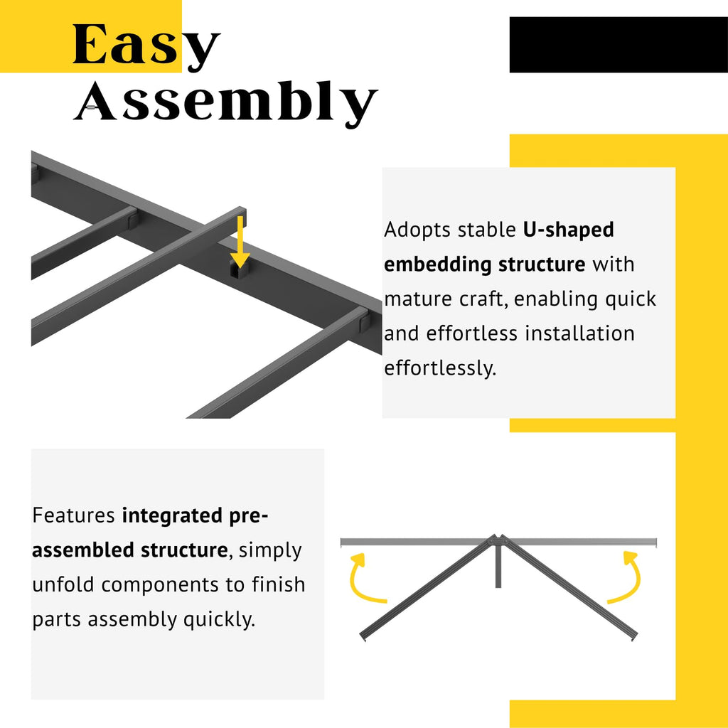 12" Metal Full Platform Bed Frame with Headboard G426