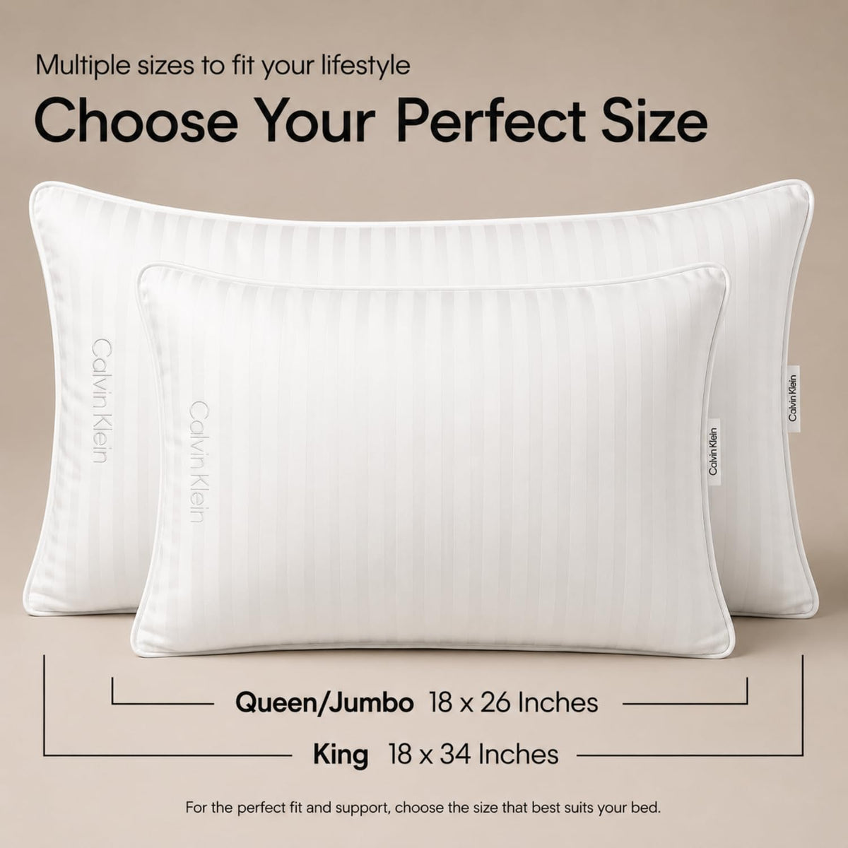King Size Set of 2 Medium Soft Bed Pillows M106986