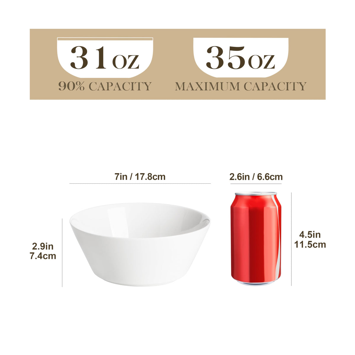 White 35 OZ Soup Bowls Set of 4 Y370314
