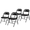 Black Vinyl Padded Steel Folding Chairs 4-Pack P491