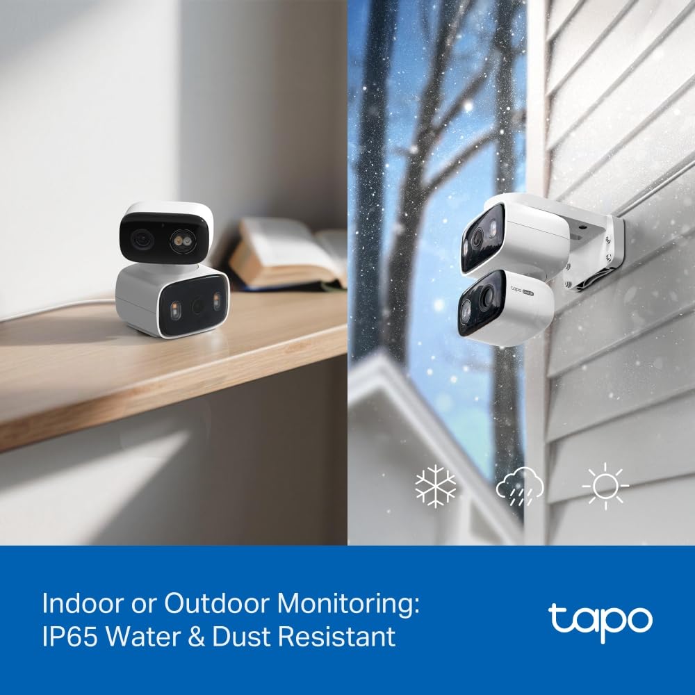 2K Indoor/Outdoor Dual Lens Pan/Tilt Wired Security Camera K98576
