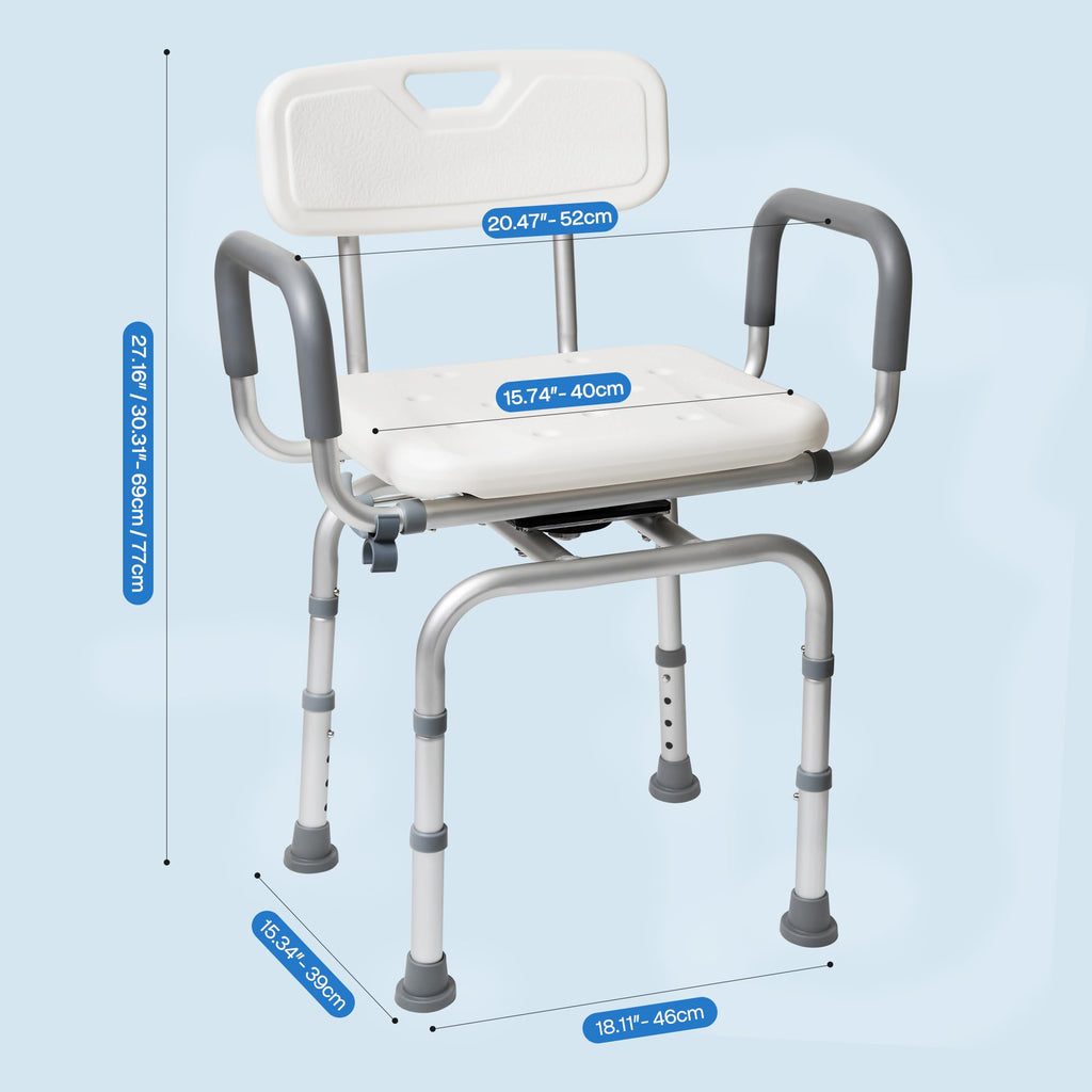 Swivel Shower Chair with Arms and Backrest D49197