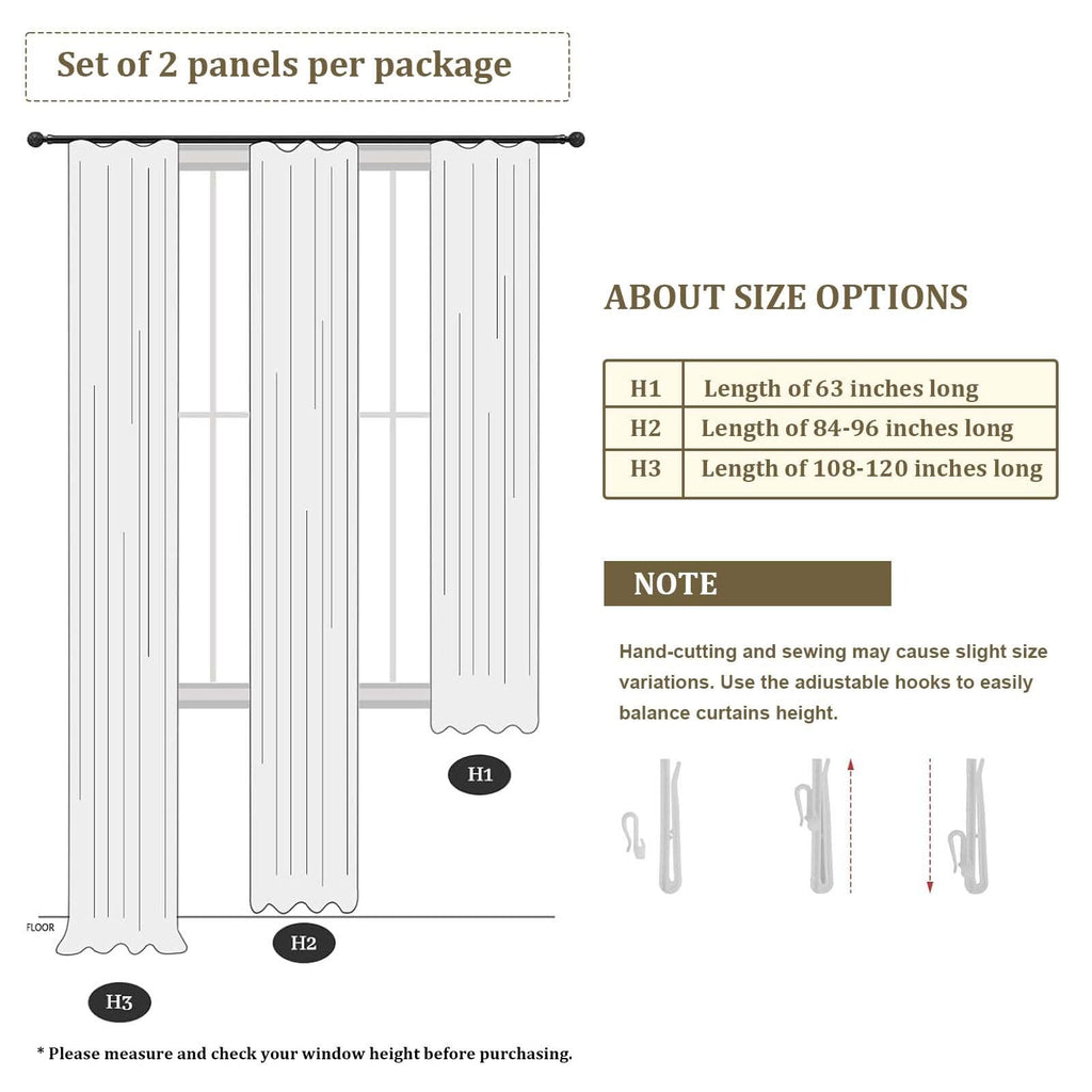Extra Wide Pinch Pleated Curtains 90 Inches Long 2 Panels Set N857