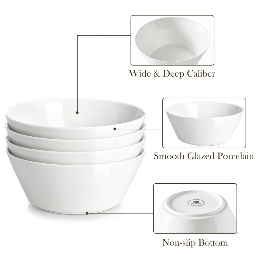 White 35 OZ Soup Bowls Set of 4 Y370314