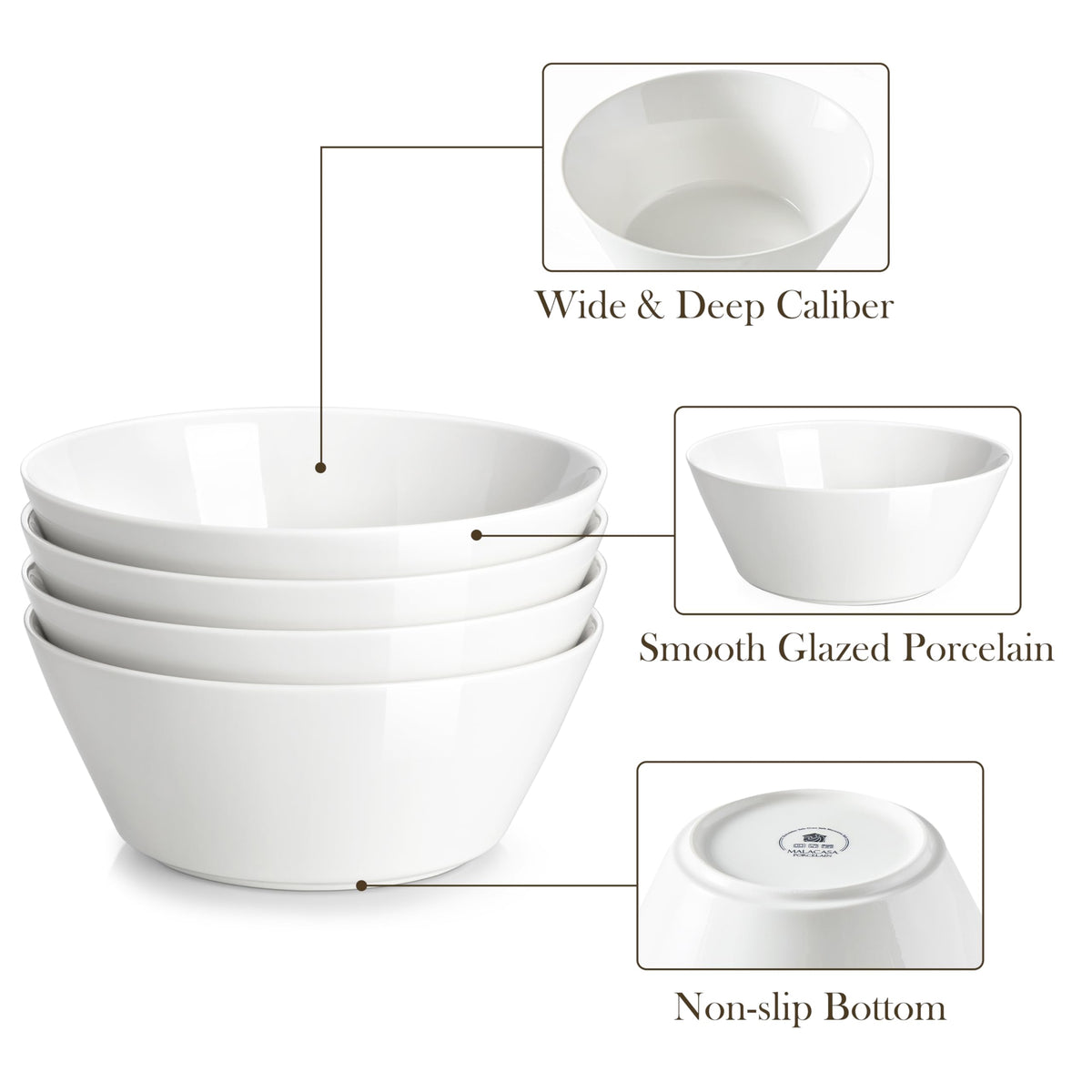 White 35 OZ Soup Bowls Set of 4 Y370314