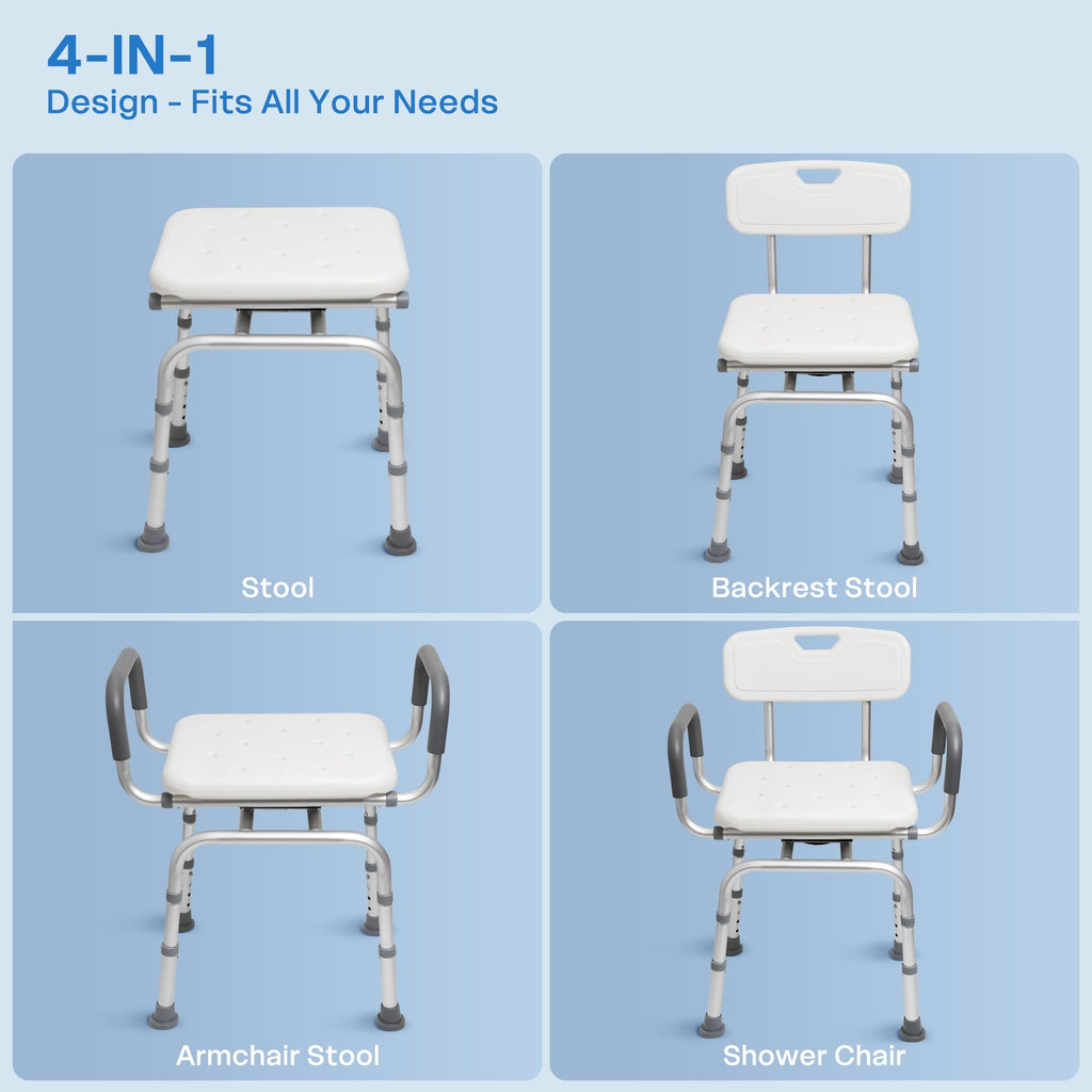 Swivel Shower Chair with Arms and Backrest D49197