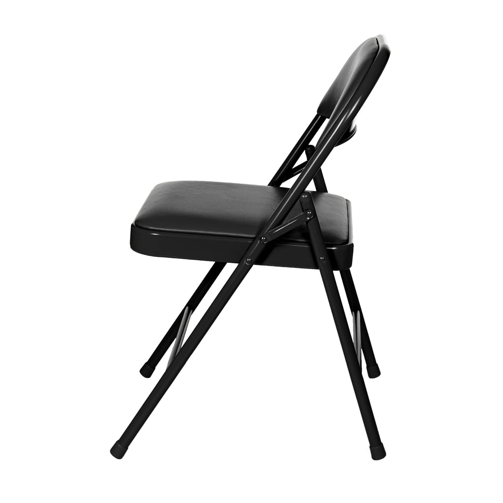 Black Vinyl Padded Steel Folding Chairs 4-Pack P491