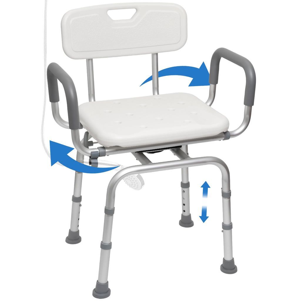 Swivel Shower Chair with Arms and Backrest D49197