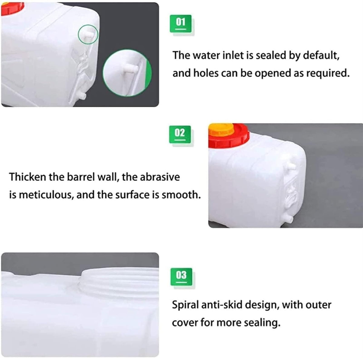50L White Water Storage Tank with Water Outlet N98285