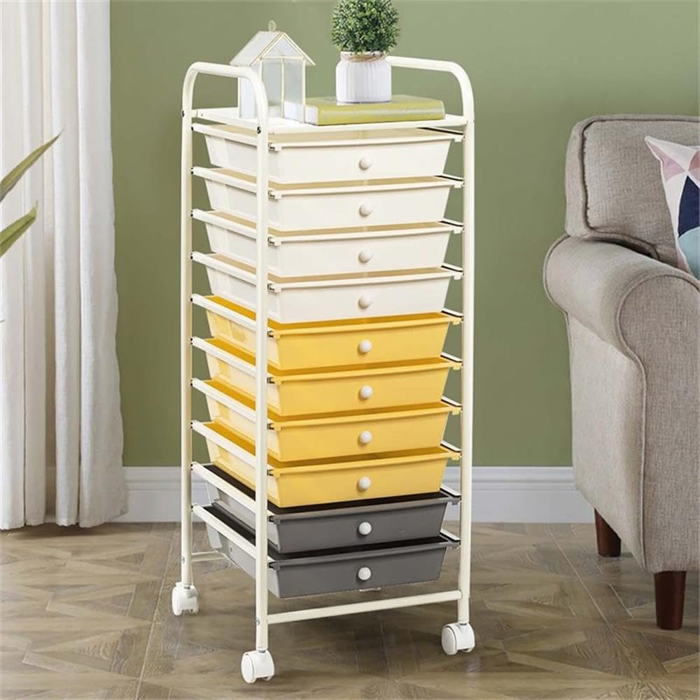 Rolling Storage Cart with 10 Drawers H75993