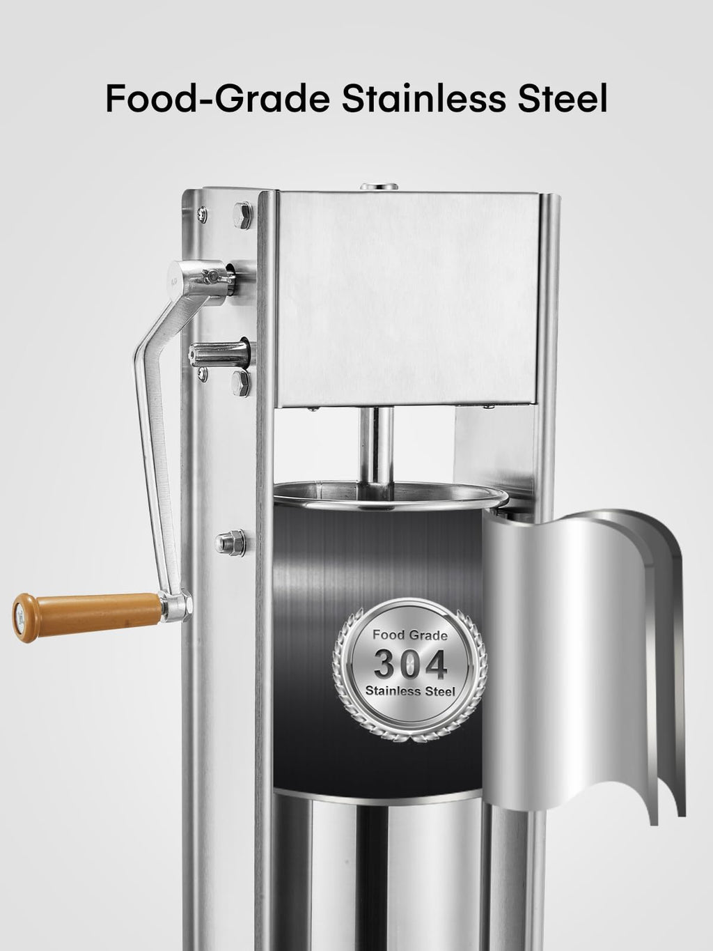 5L Stainless Steel Manual Sausage Stuffer with 4 Stuffing Tubes R2861