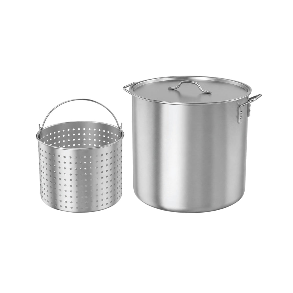 60Qt Aluminum Stock Pot with Strainer and Lid Q1746