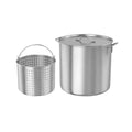 60Qt Aluminum Stock Pot with Strainer and Lid Q1746