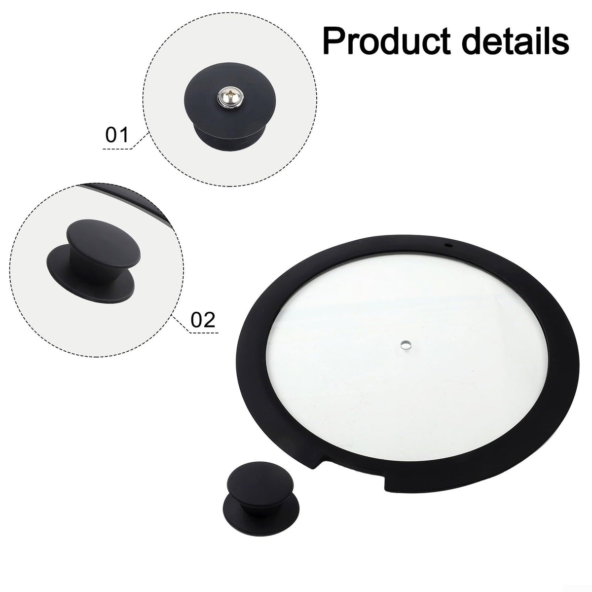 Silicone Pot Lid With Tempered Glass F331516