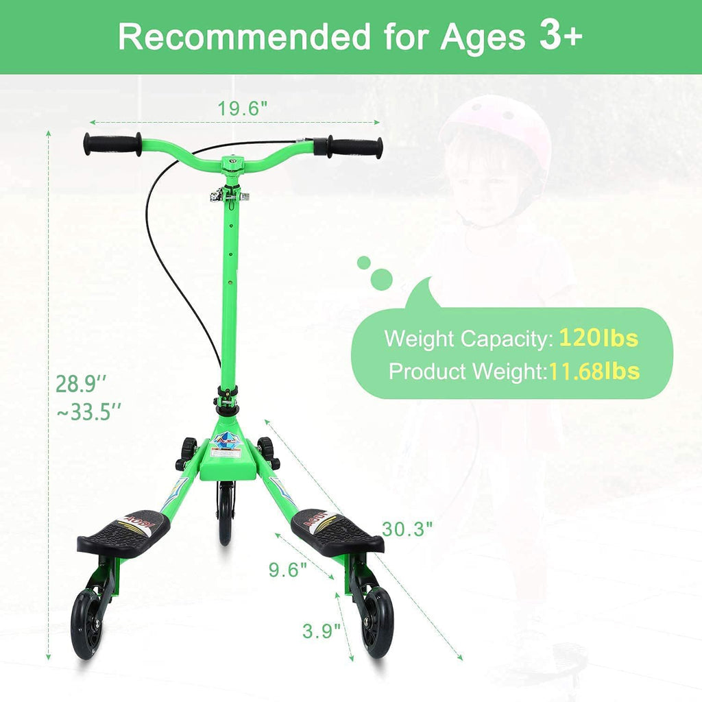 3 Wheels Foldable Swing Scooter with Adjustable Handlebar N326
