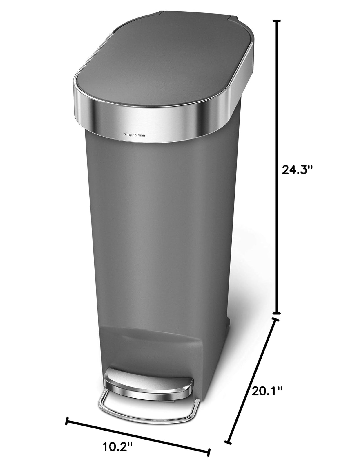 40L Stainless Steel Step Trash Can R63939
