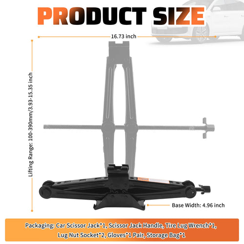 2 Ton Heavy Duty Scissor Jack Set L68069