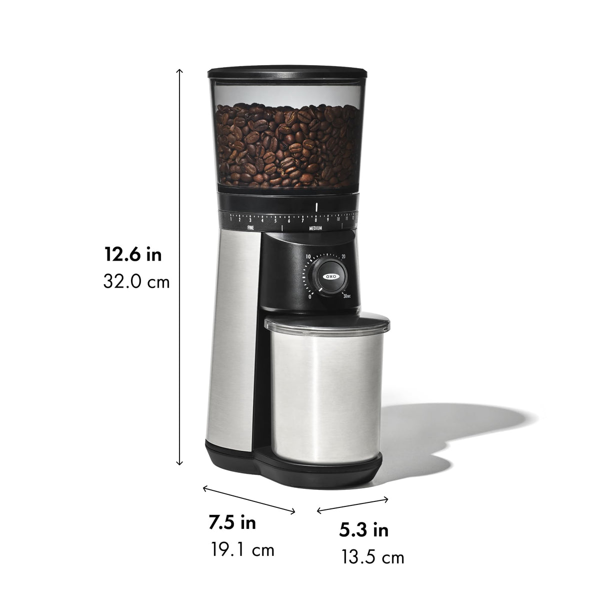 Electric Coffee Bean Grinder 12 Oz Silver Q7365