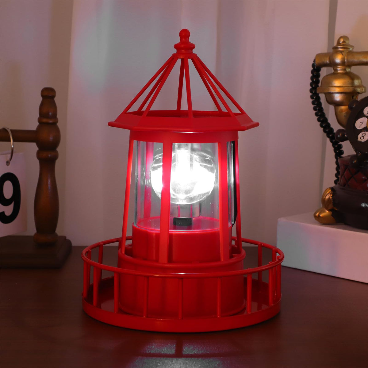 Solar Rotating Lighthouse Garden Light K756139