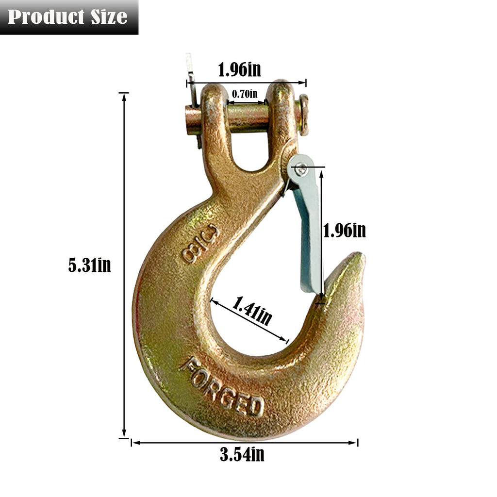 3/8" Clevis Slip Hook with Safety Latch, 4-Pack E82163