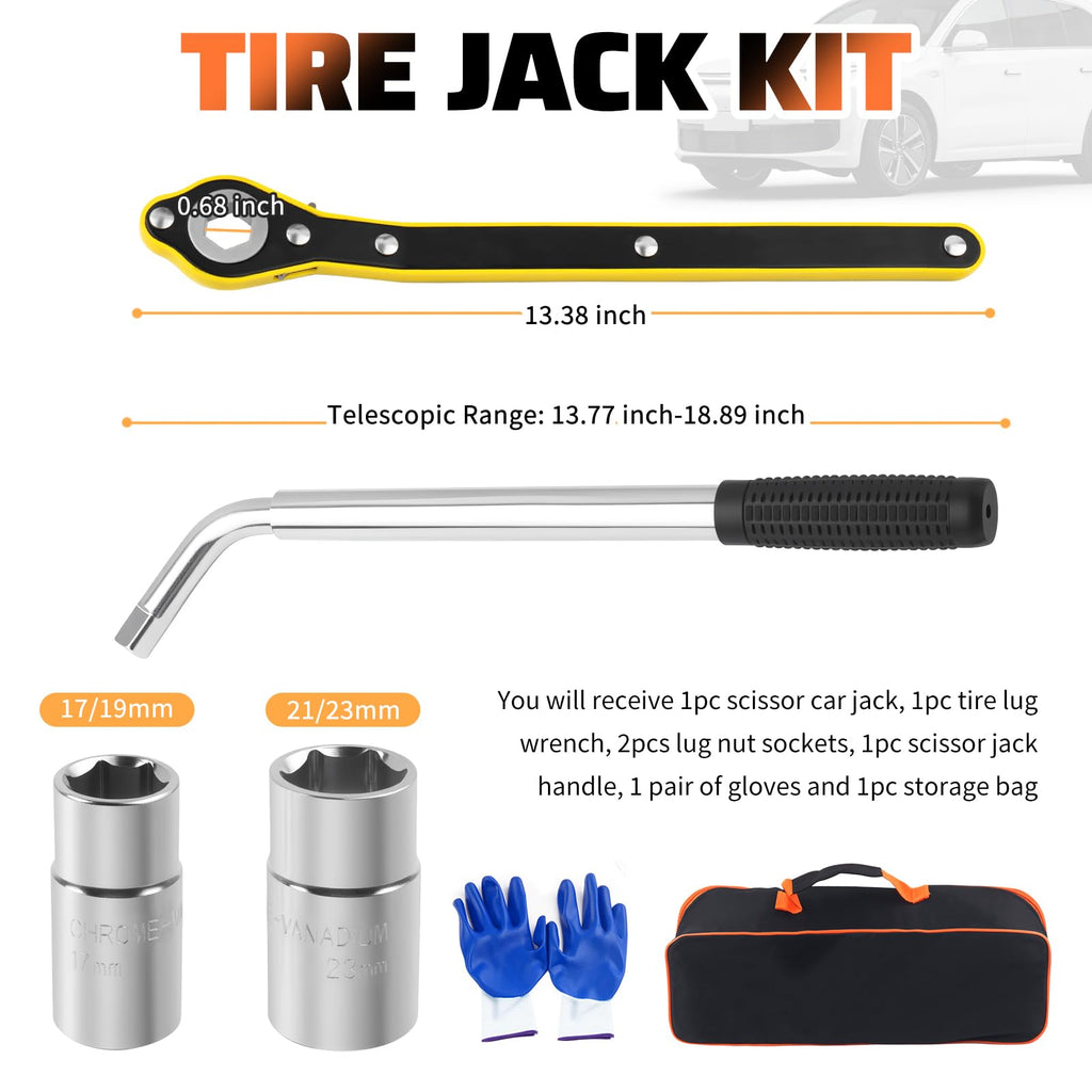 2 Ton Heavy Duty Scissor Jack Set L68069