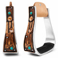 Aluminum Antique Copper Engraved Western Saddle Stirrups L6767