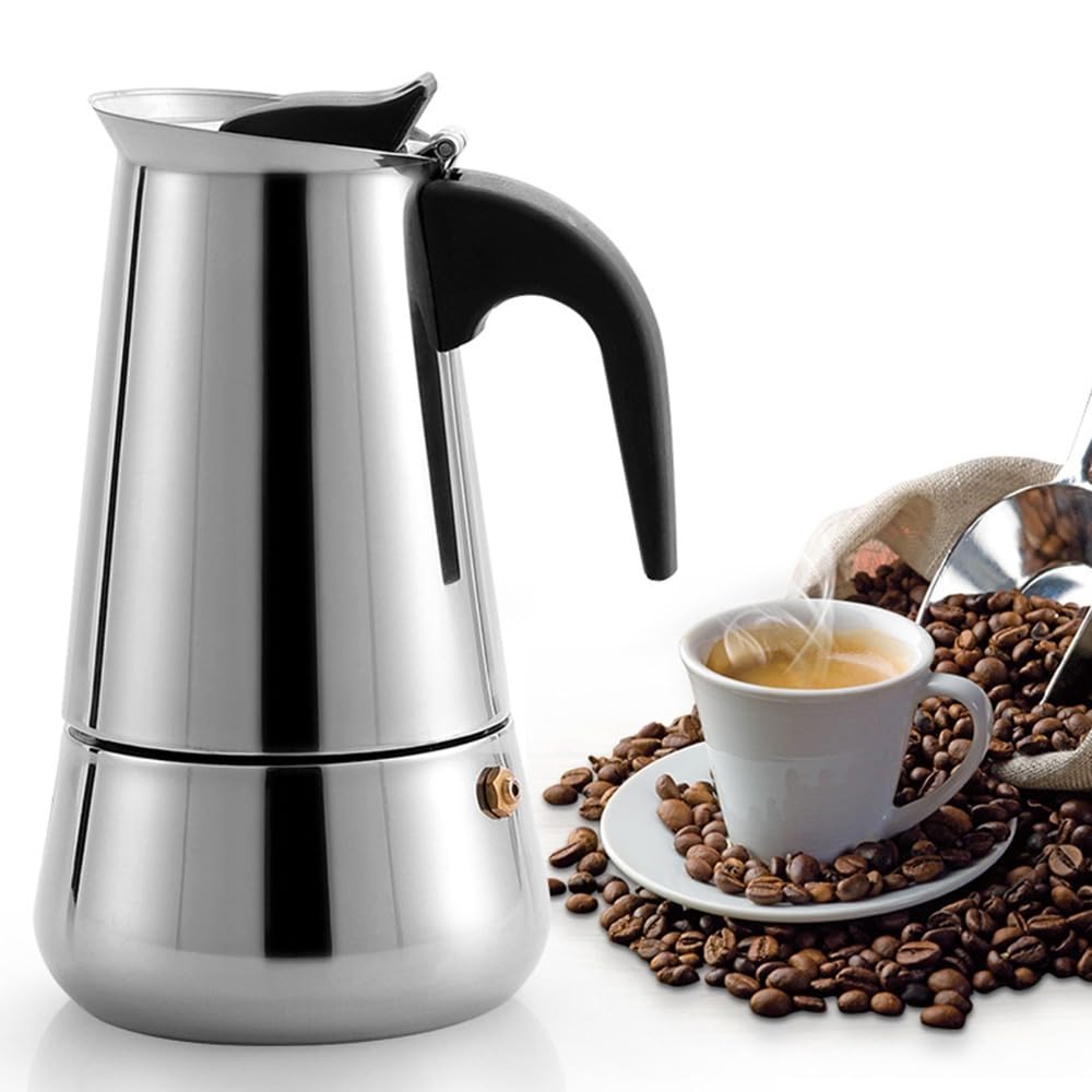 4 Cup Stainless Steel Stovetop Moka Pot V42876