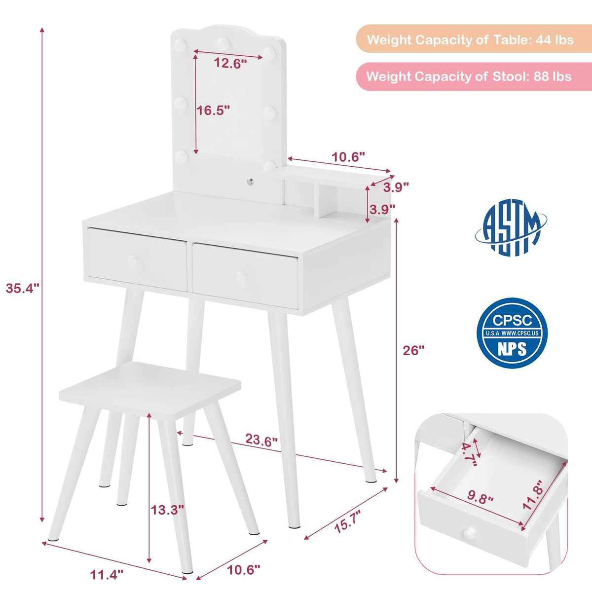 Kids Vanity and Chair Set P54840