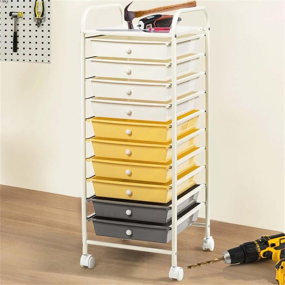 Rolling Storage Cart with 10 Drawers H75993
