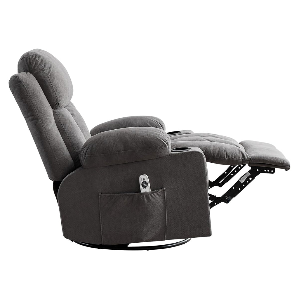 Swivel Rocker Recliner Chair with Vibration Massage & Lumbar Heating A924106