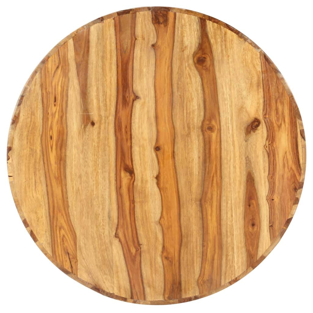 Solid Sheesham Wood Round Coffee Table with Storage Shelf I167153
