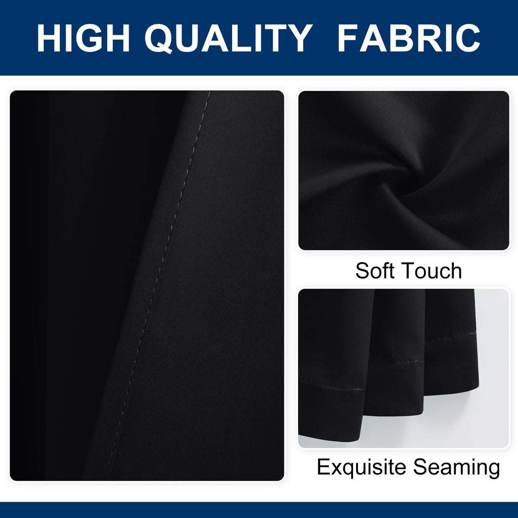 Blackout Room Divider Curtain 120 x 96 Inches Black T3174