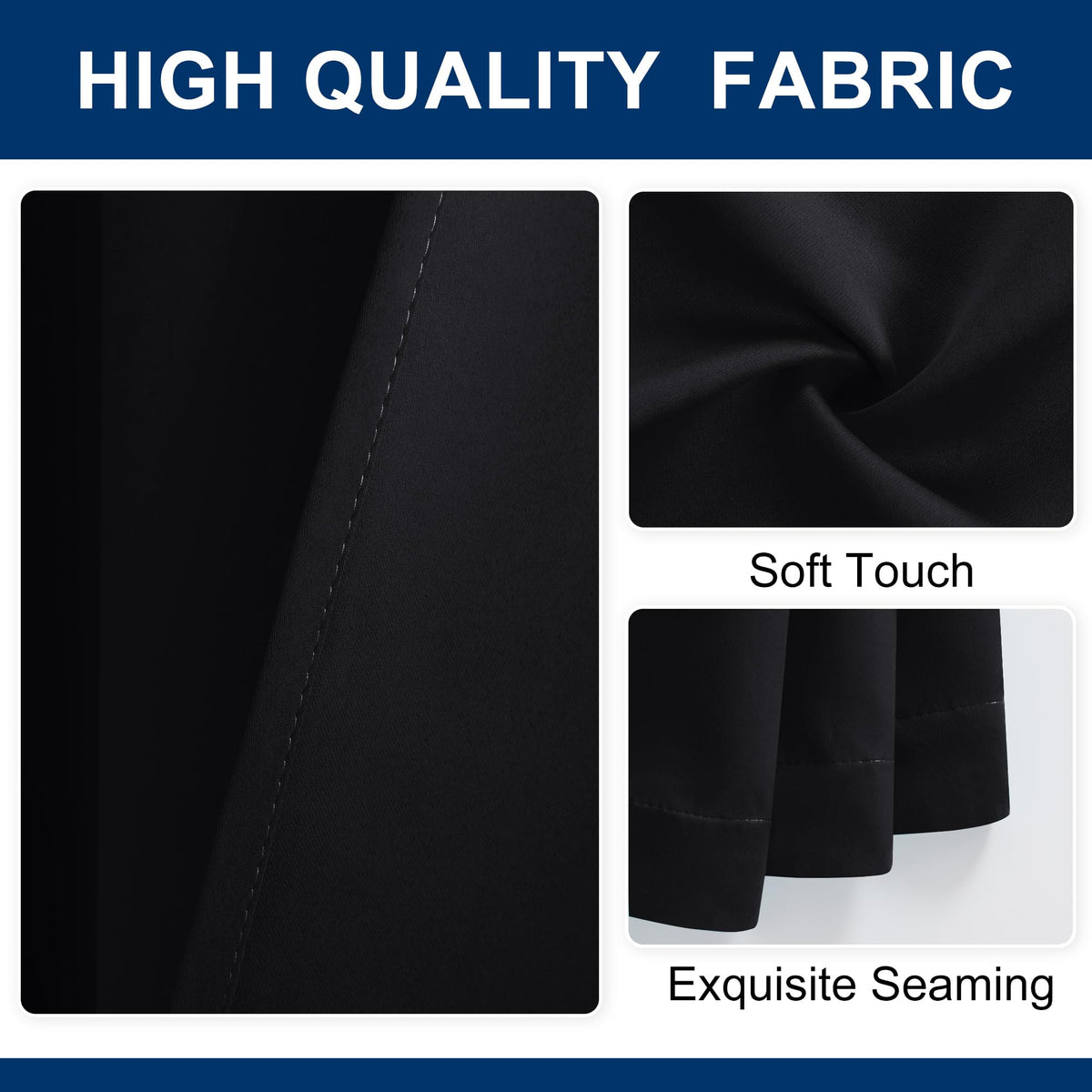 Blackout Room Divider Curtain 120 x 96 Inches Black T3174