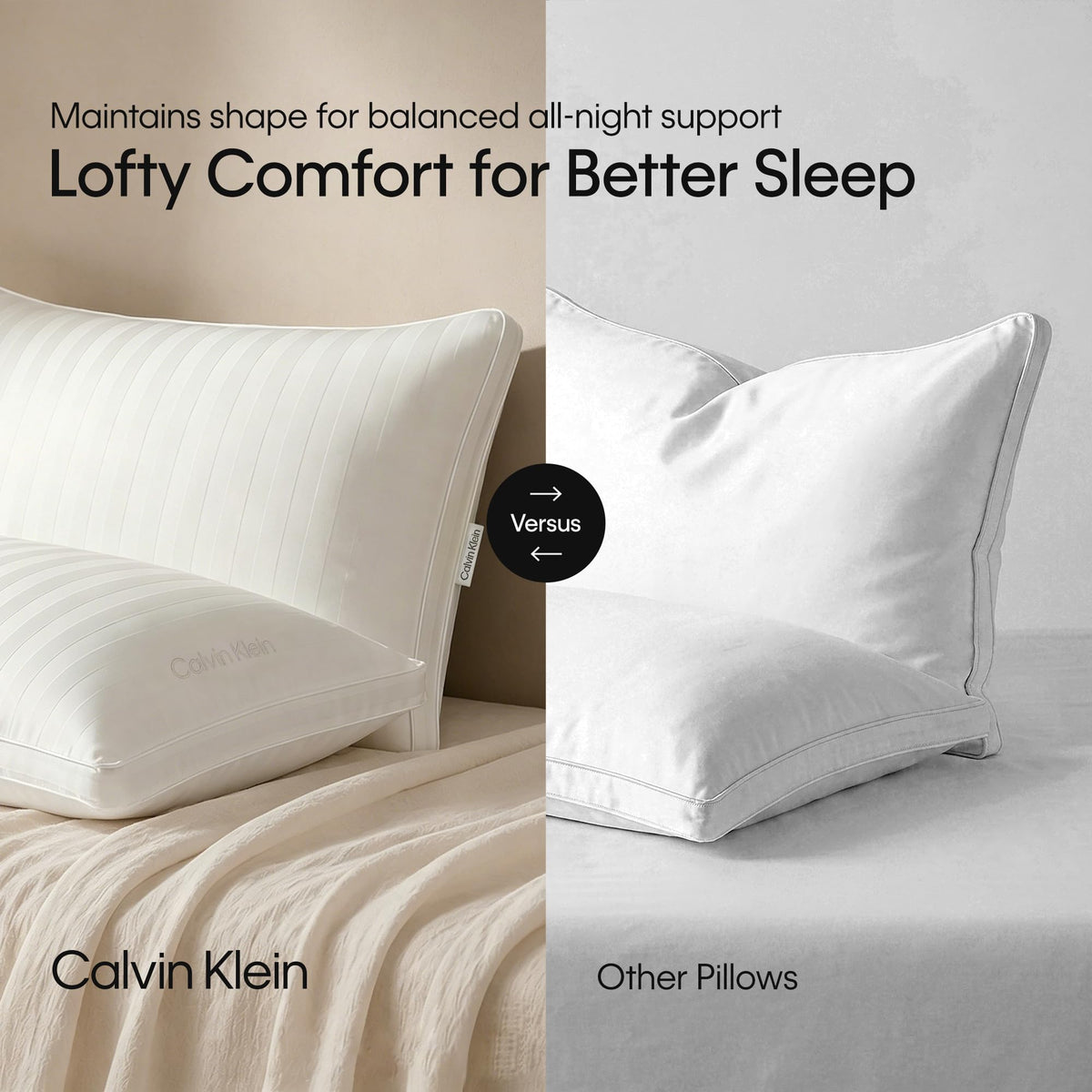 King Size Set of 2 Medium Soft Bed Pillows M106986