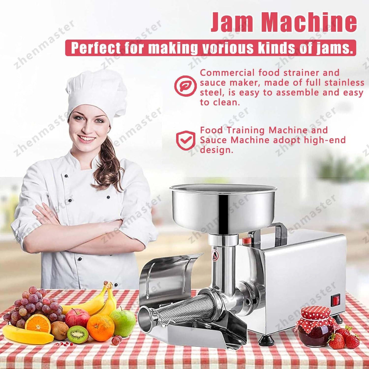 450W Stainless Steel Electric Tomato Strainer T6551