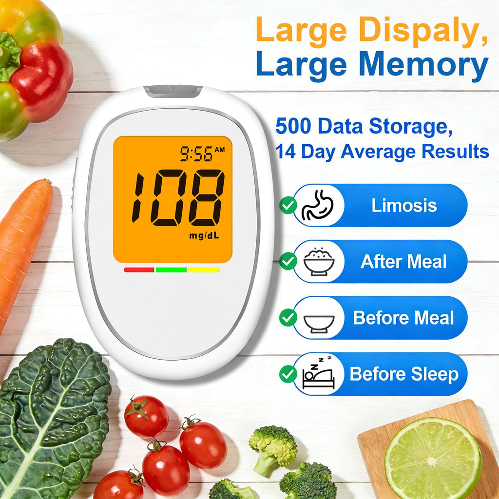 Blood Glucose Monitor Kit with 50 Test Strips and 50 Lancets L984142