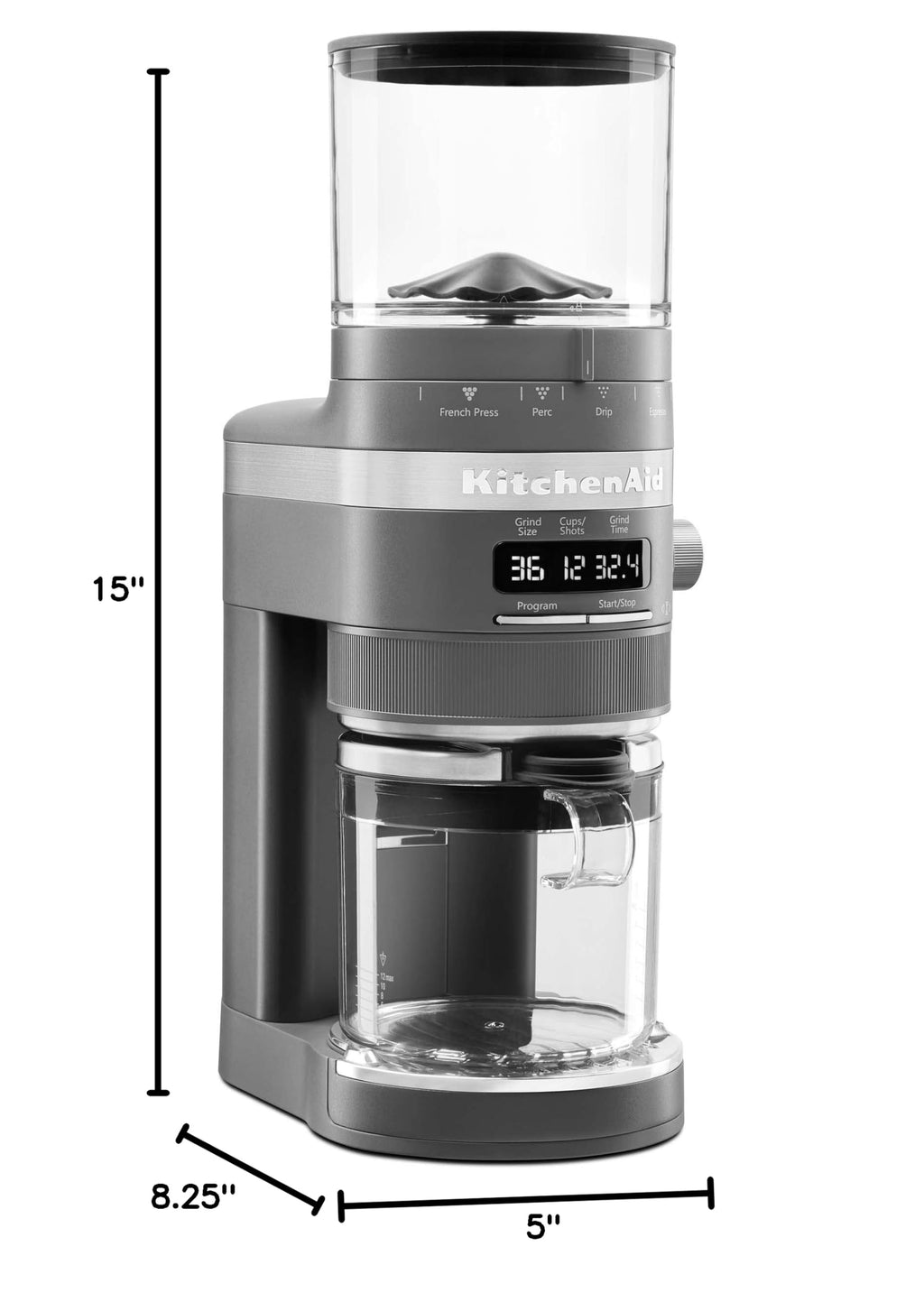 Charcoal Grey Burr Coffee Grinder T496