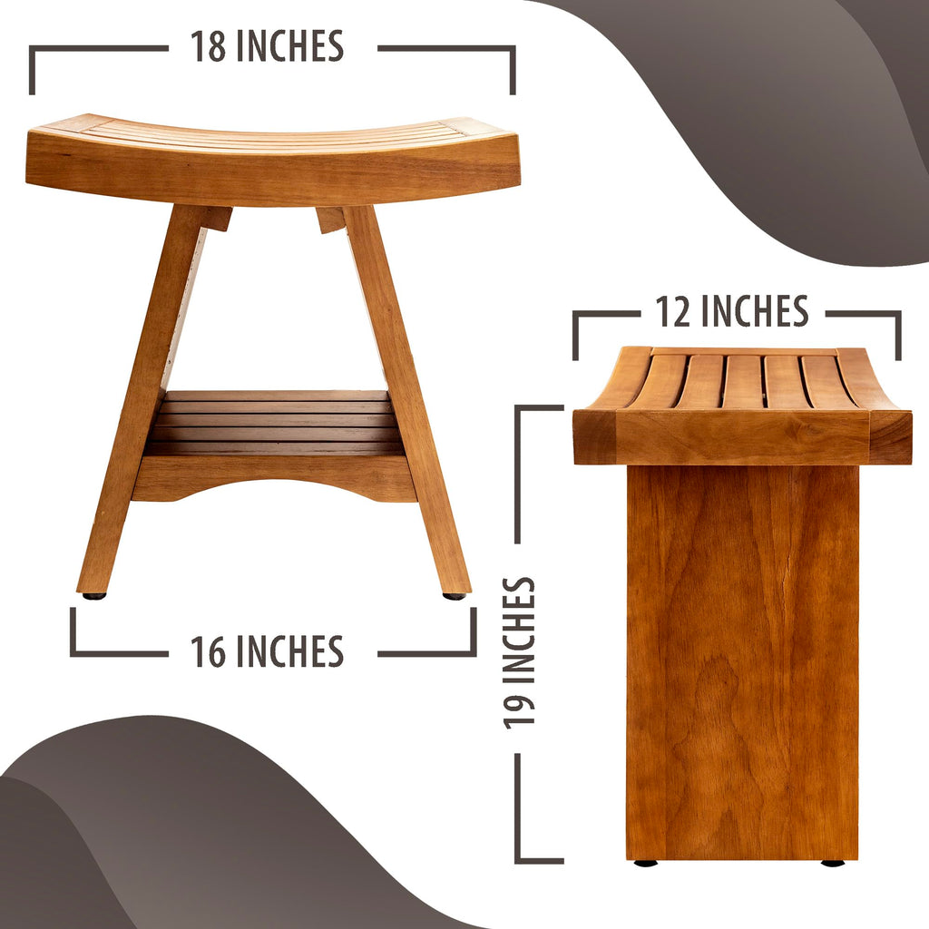 Teak Shower Bench 18 Inches O316239