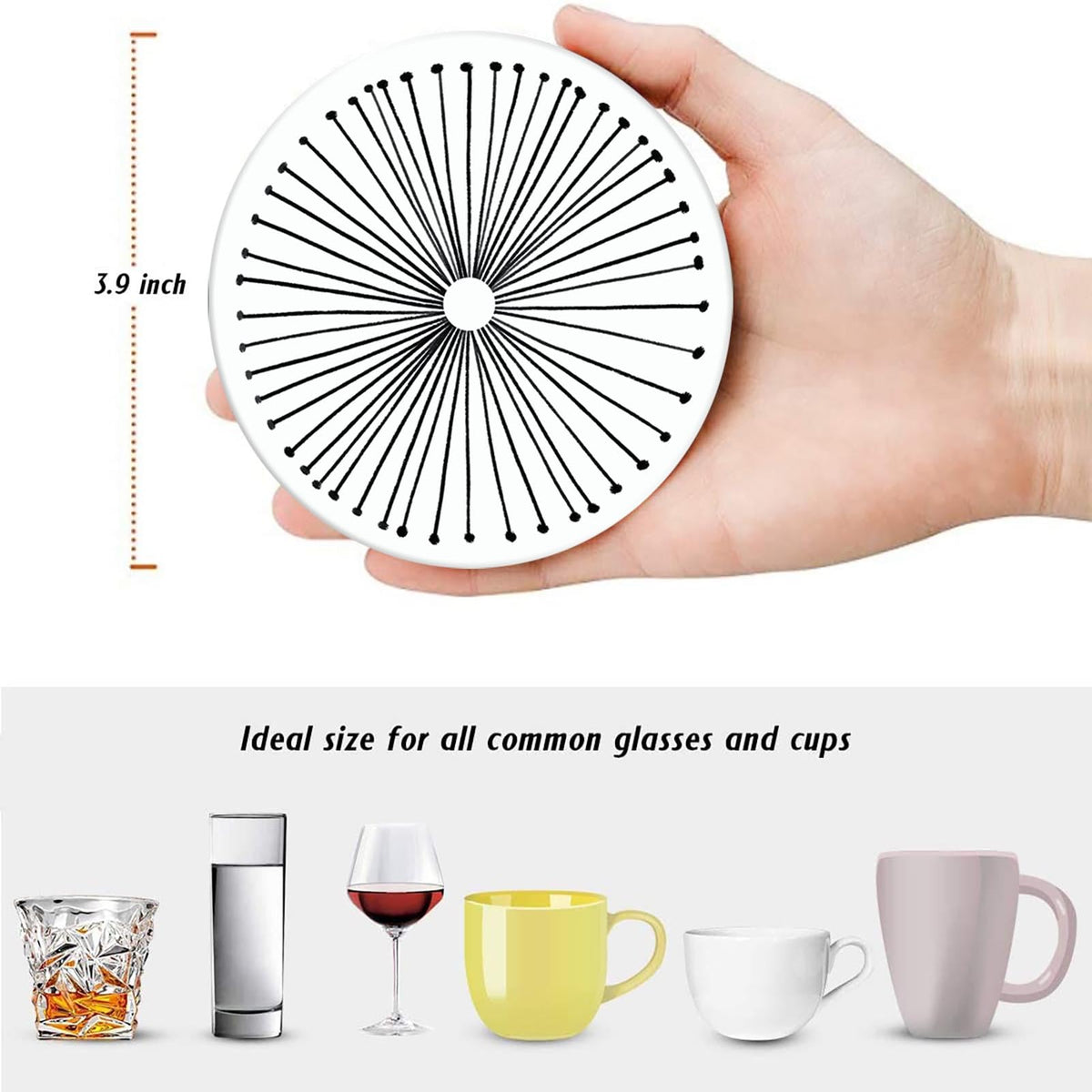 Set of 6 Ceramic Stone Coasters P183