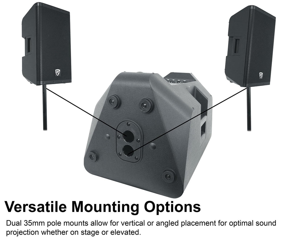 12" Powered DJ PA Speaker Pair with Stands M2778