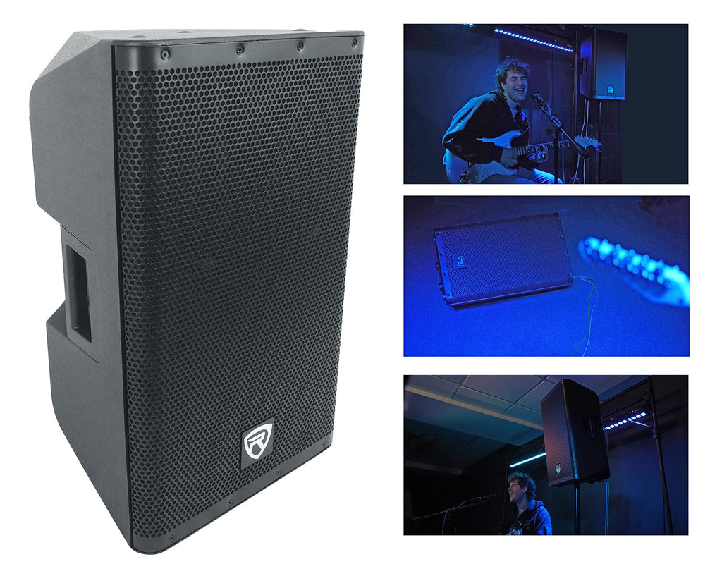 12" Powered DJ PA Speaker Pair with Stands M2778